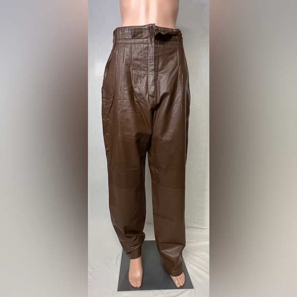 Vintage Toffs Genuine Brown Leather Pants - Picture 1 of 11